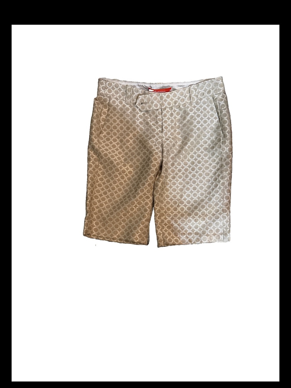 ANTHROPOLOGIE Cartonnier Gold Pattern Jacquard Bermuda Shorts Size 8 Geometric